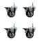 Service Caster 35 Inch Maroon Polyurethane 12 MM Threaded Stem Caster Set with Brake SCC-TS20S3514-PPUB-MRN-PLB-M1215-4 - alternate 1